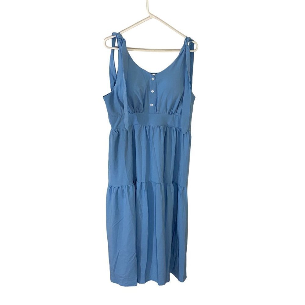 Belle Pogue Women's Blue Rockabilly Retro Fit And Flare Dress - XL